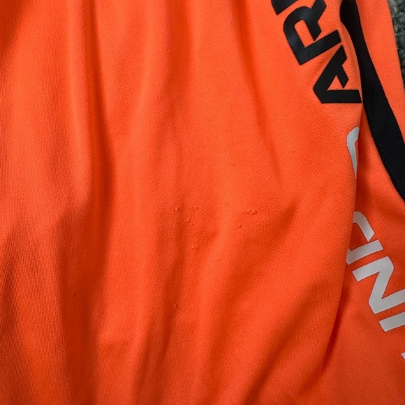 Under Armour Boys Orange & Black Stripe Shorts — Youth XS - Picture 2 of 4